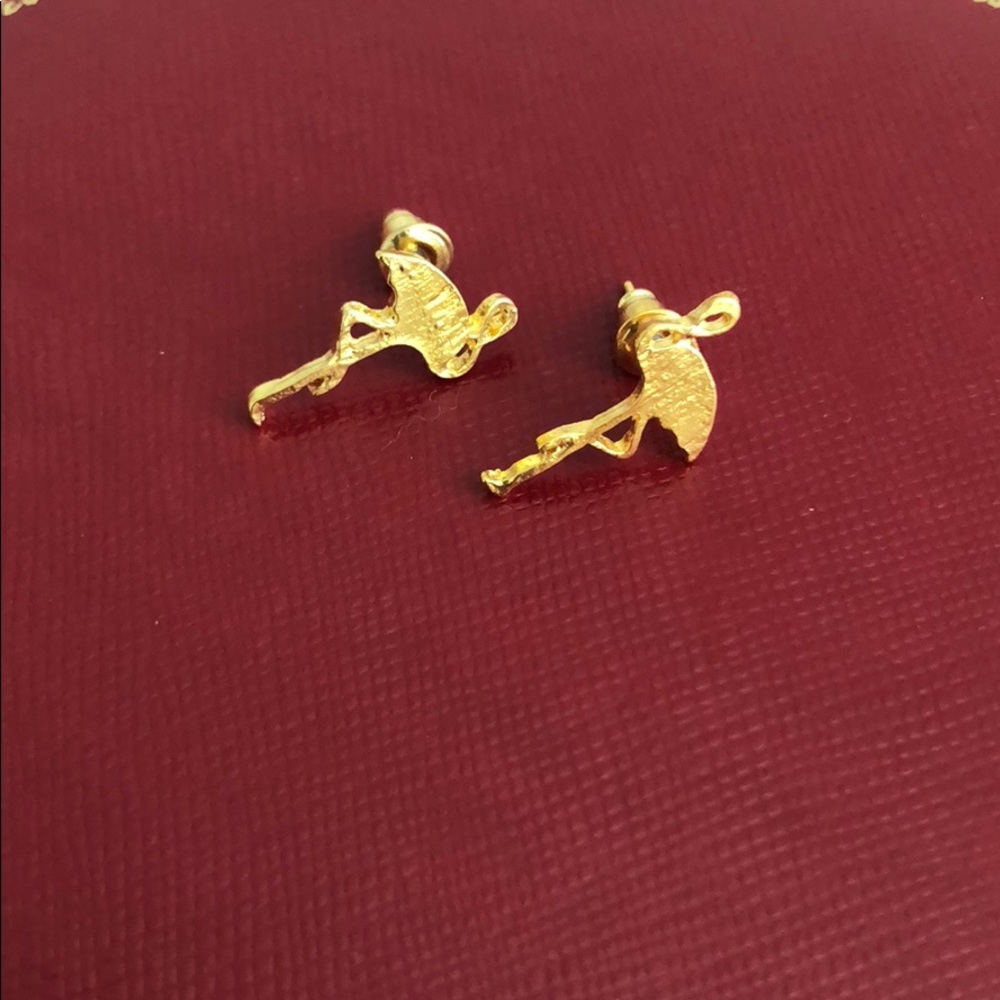 Flamingo Earrings Dipped In Gold...
